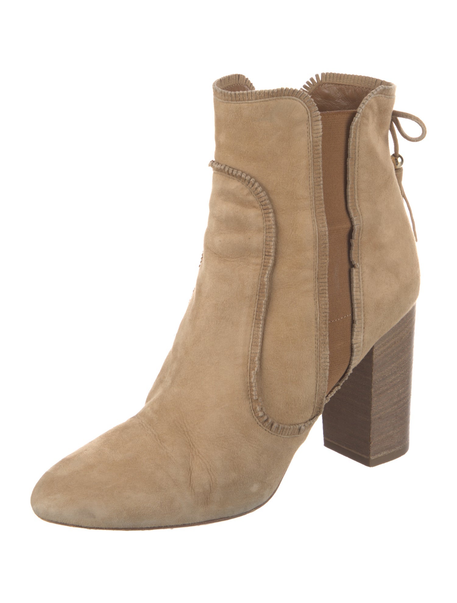Aquazzura Suede Tassel Accents Chelsea Boots