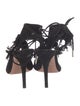 Aquazzura Suede Fringe Trim Accent Gladiator Sandals