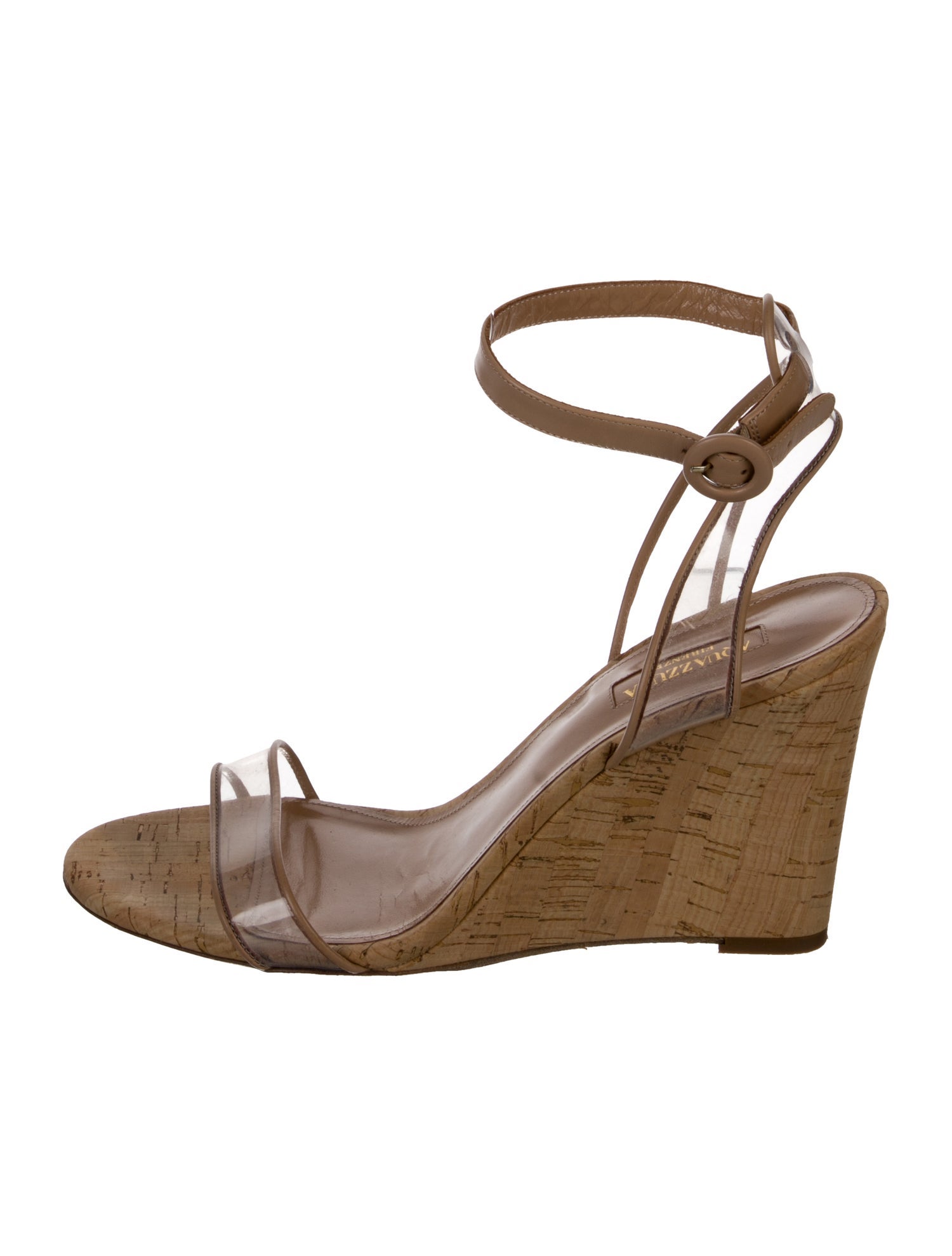 Aquazzura PVC Leather Trim Embellishment Sandals