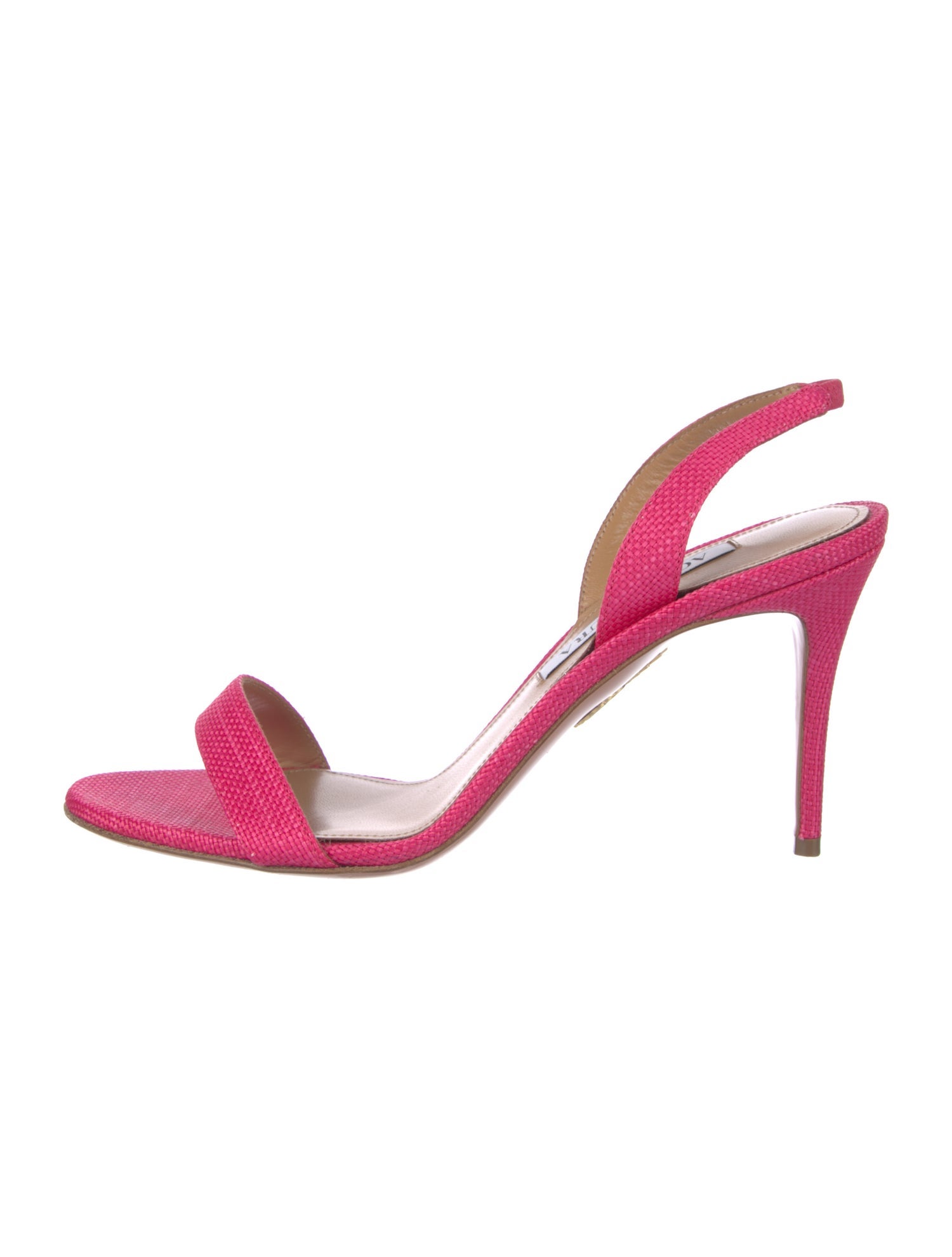 Aquazzura Raffia Slingback Sandals