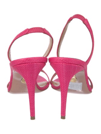 Aquazzura Raffia Slingback Sandals