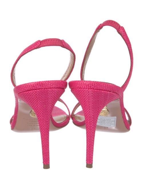 Aquazzura Raffia Slingback Sandals