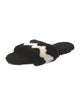 Aquazzura Shearling Colorblock Pattern Slides