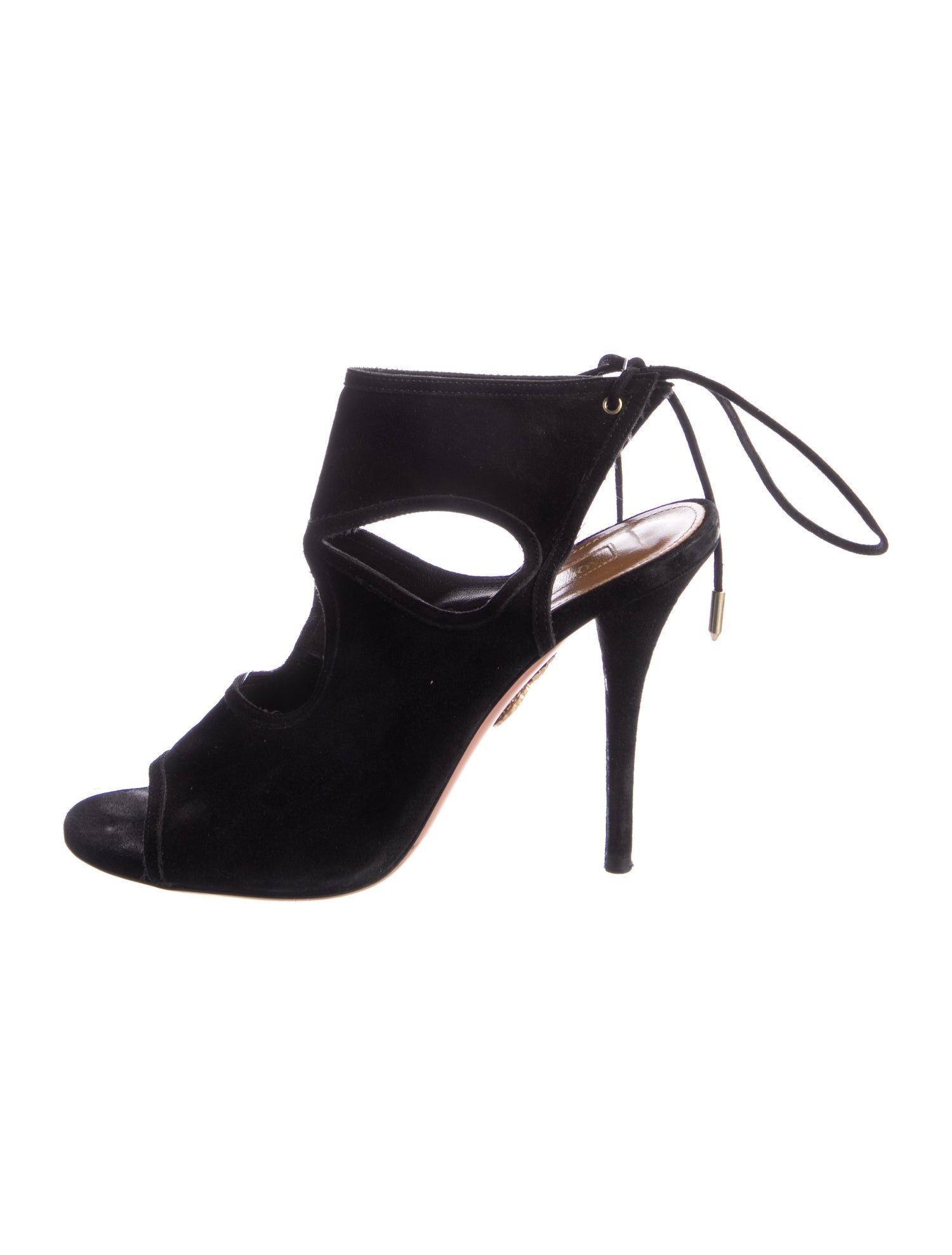 Aquazzura Suede Cutout Accent Slingback Pumps