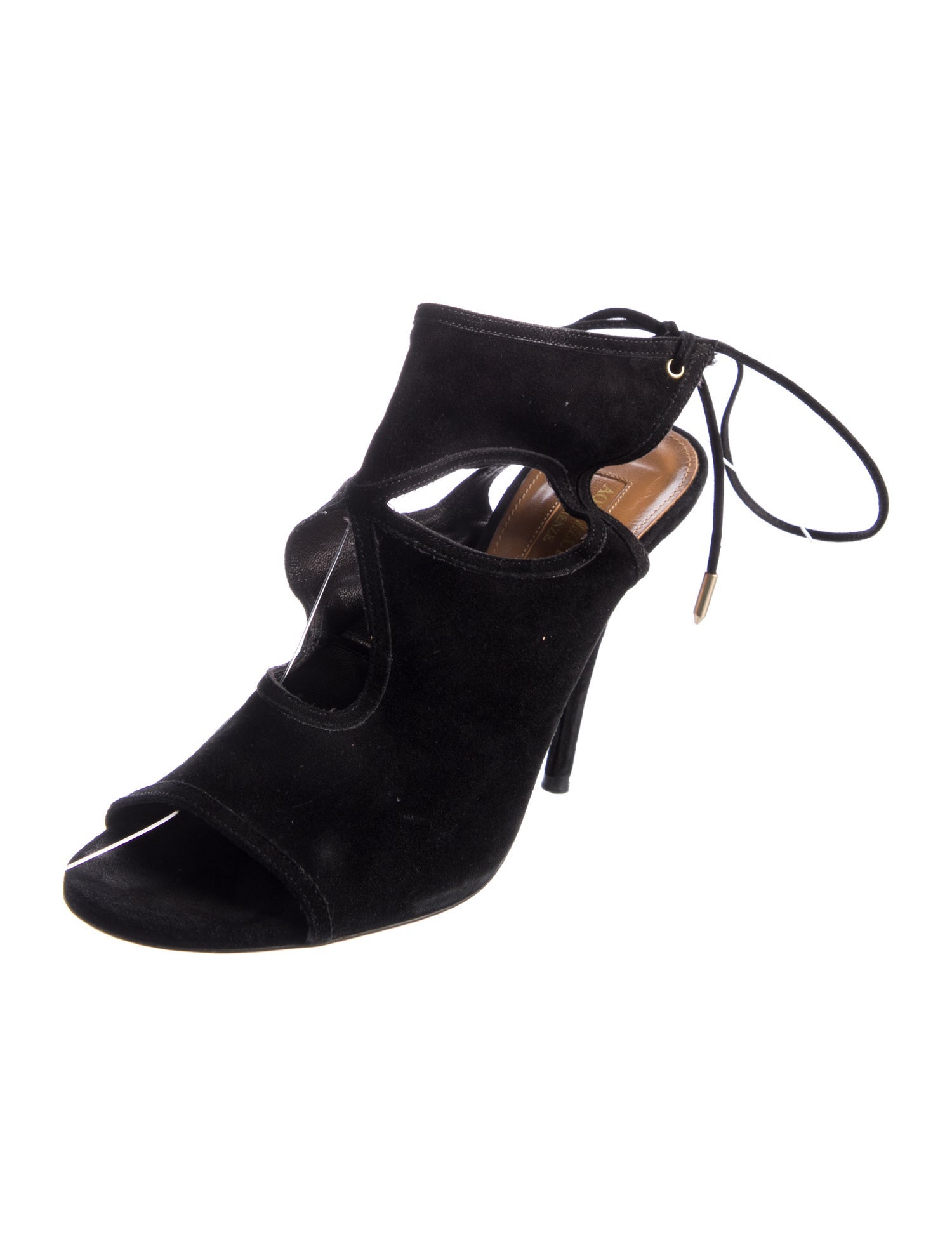 Aquazzura Suede Cutout Accent Slingback Pumps