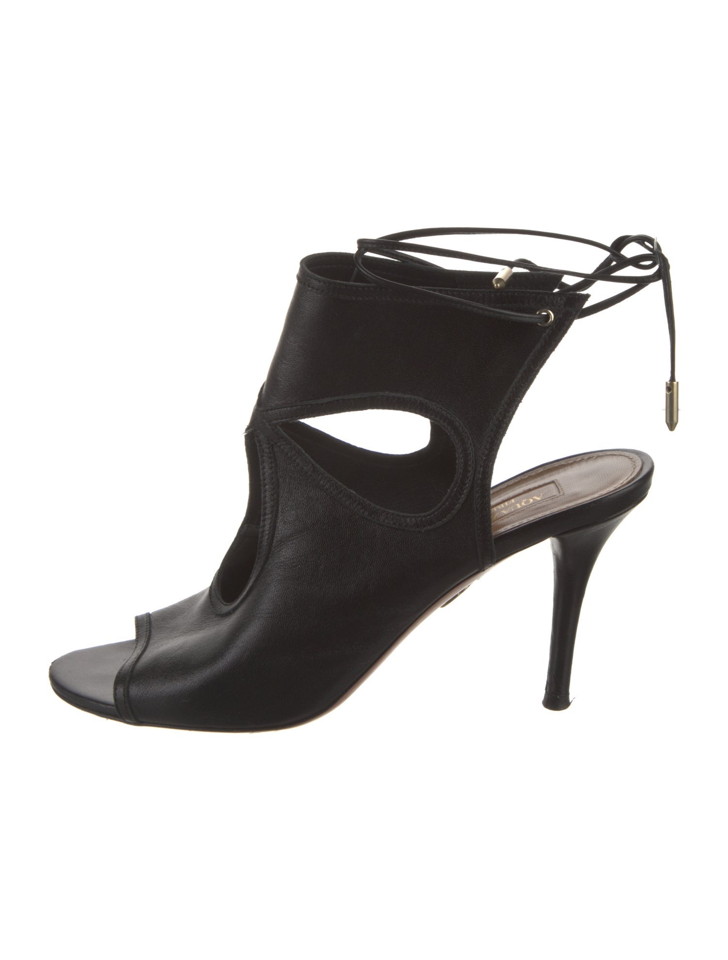 Aquazzura Leather Cutout Accent Sandals