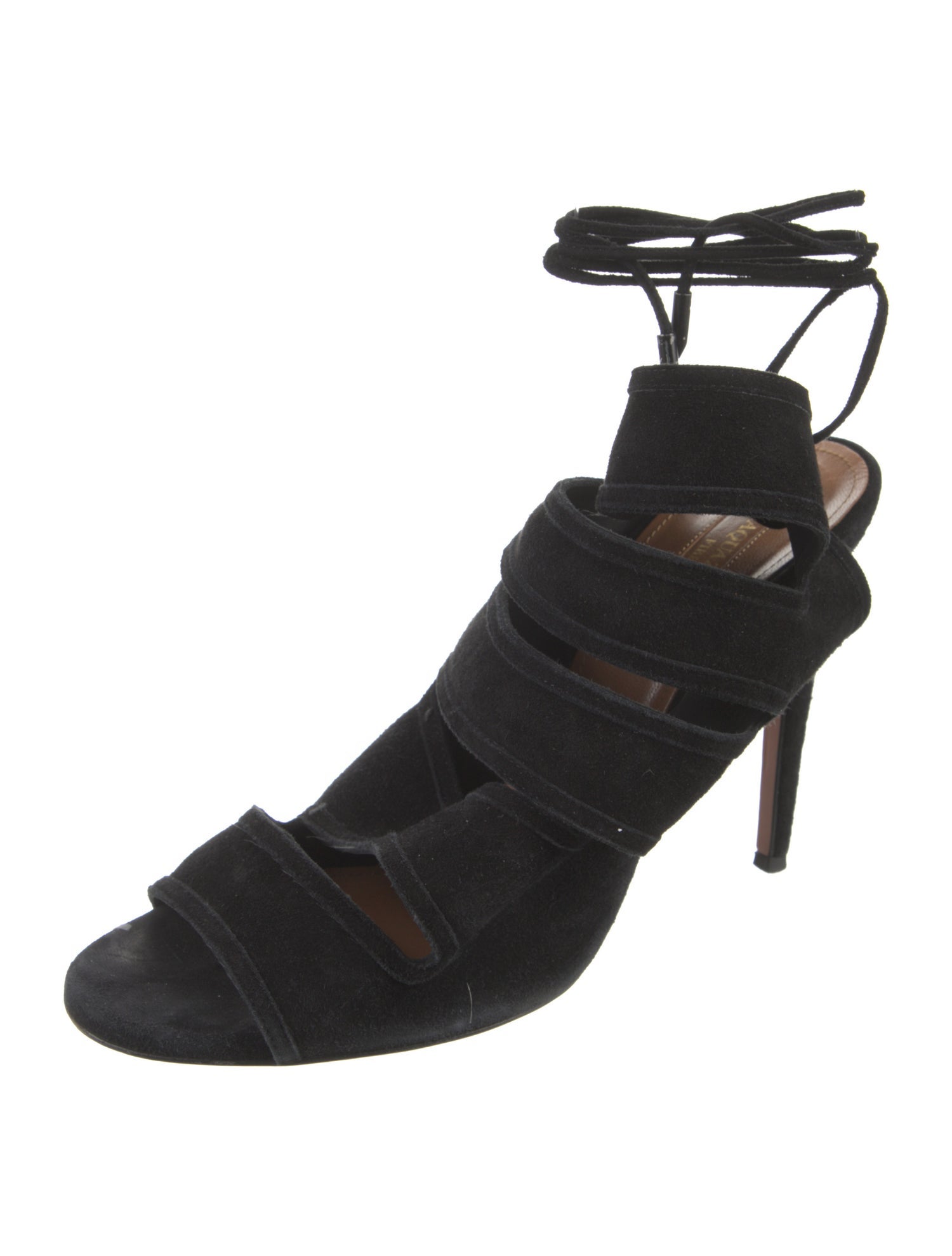 Aquazzura Suede Cutout Accent Gladiator Sandals