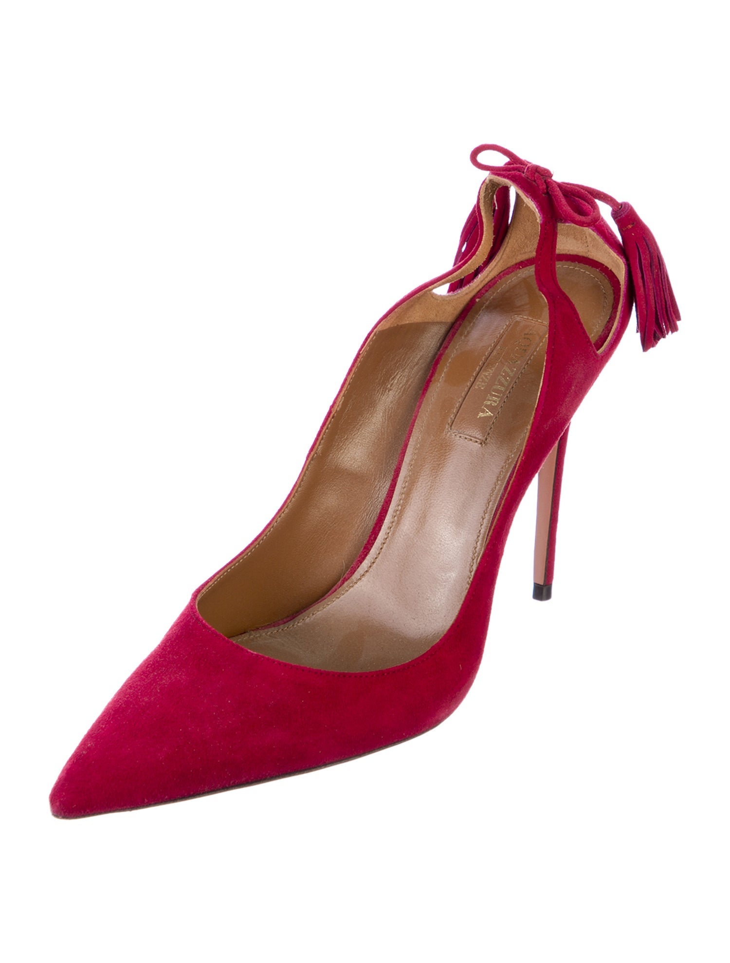 Aquazzura Suede Tassel Accents Pumps