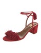 Aquazzura Suede Fringe Trim Accent Sandals