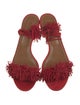 Aquazzura Suede Fringe Trim Accent Sandals