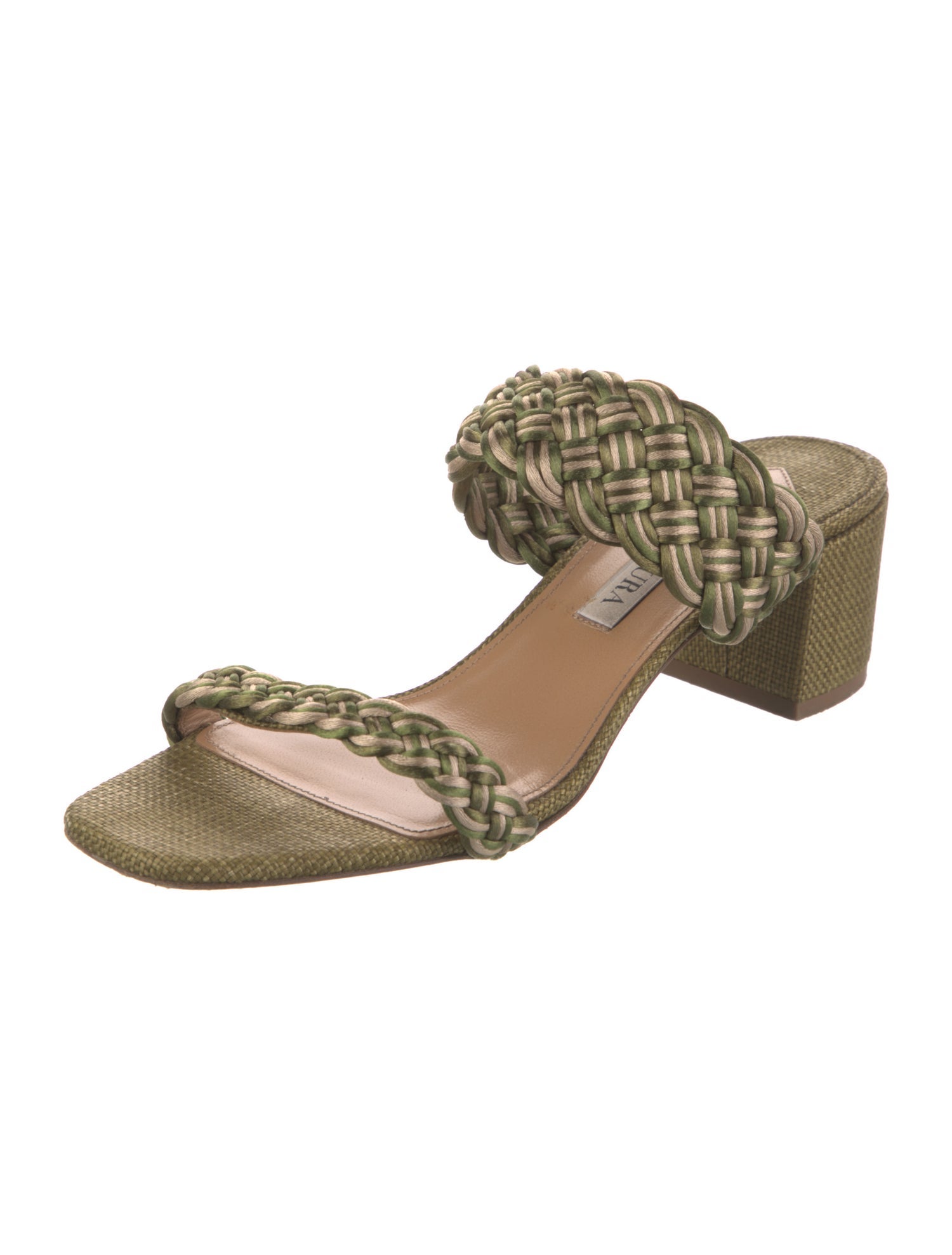Aquazzura Braided Accents Slides