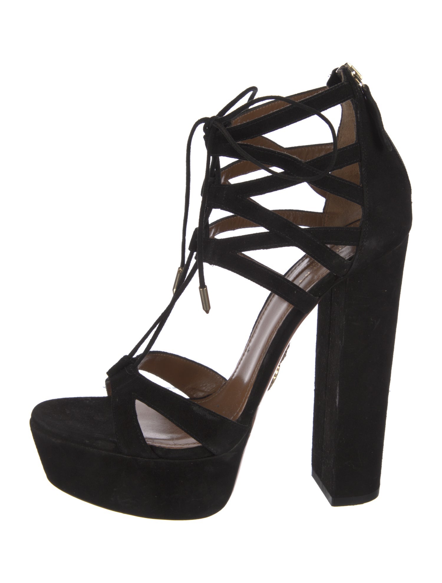 Aquazzura Suede Cutout Accent Gladiator Sandals