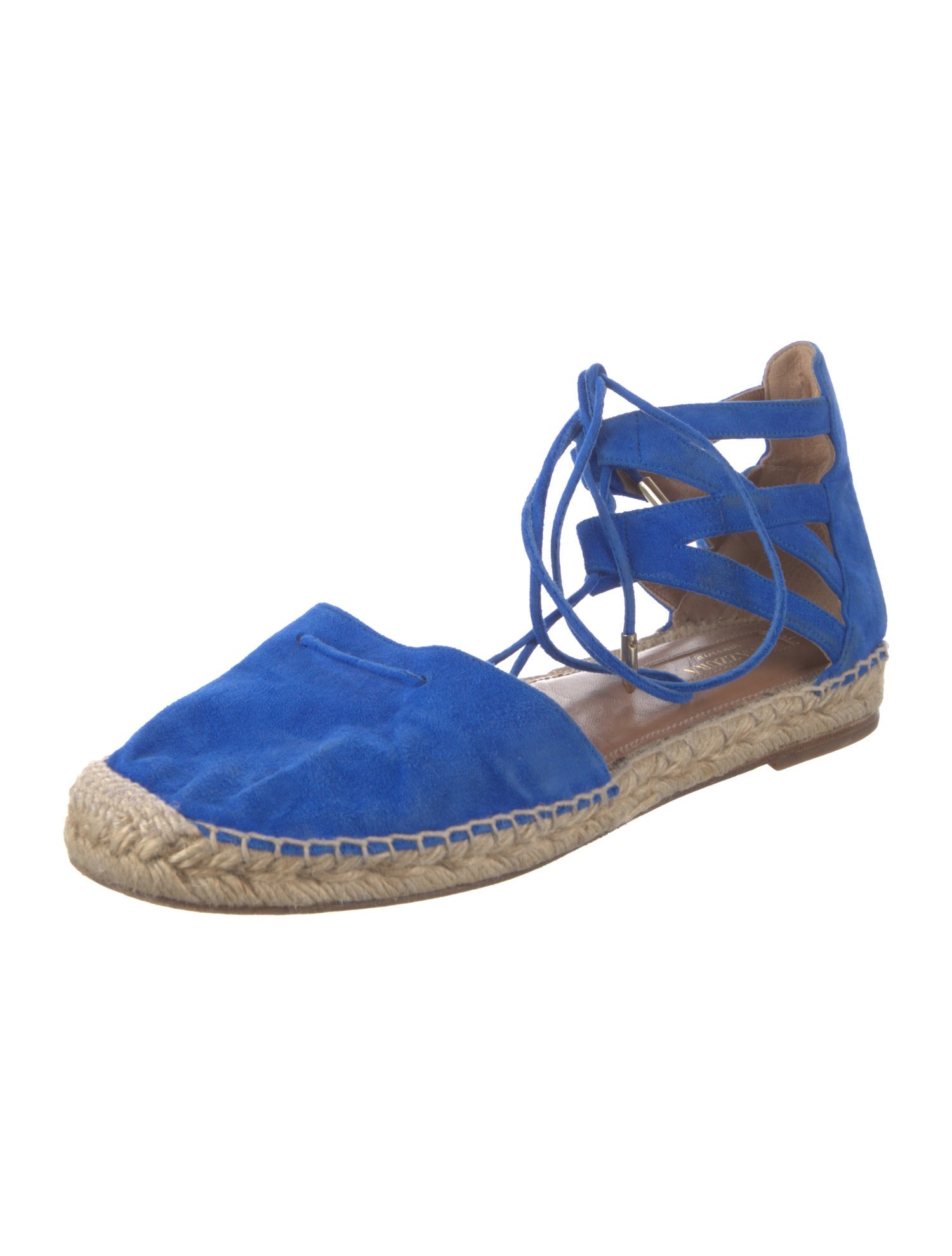 Aquazzura Suede Colorblock Pattern Espadrilles
