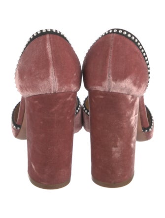 Aquazzura Faux Pearl Accents Velvet D'Orsay Pumps