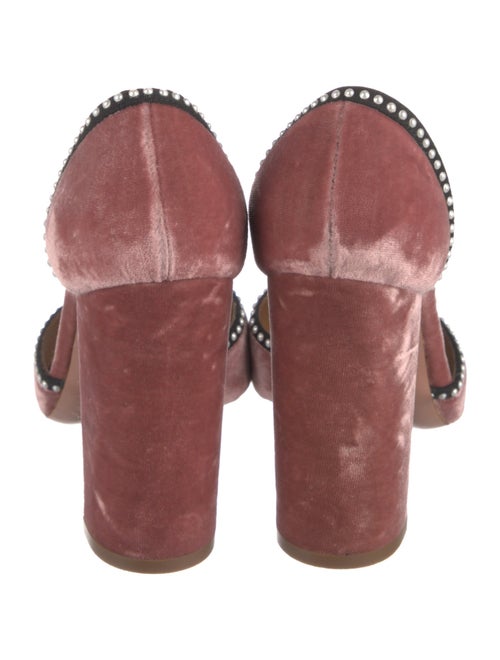 Aquazzura Faux Pearl Accents Velvet D'Orsay Pumps