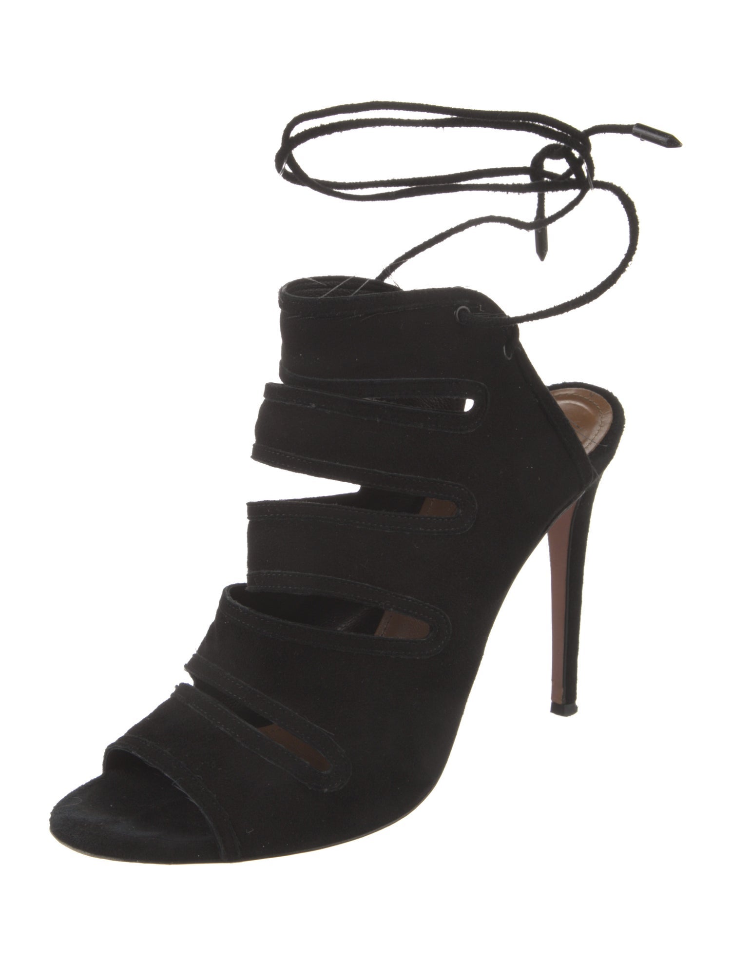 Aquazzura Suede Cutout Accent Sandals