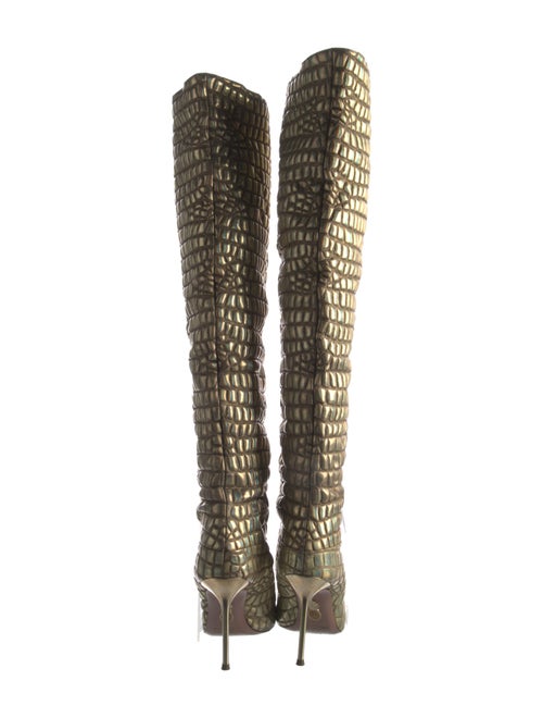 Aquazzura Embossed Leather Printed Sock Boots