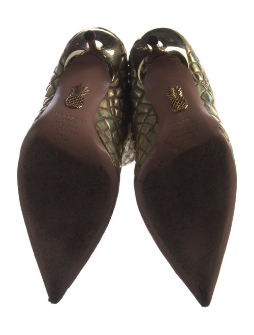 Aquazzura Embossed Leather Printed Sock Boots