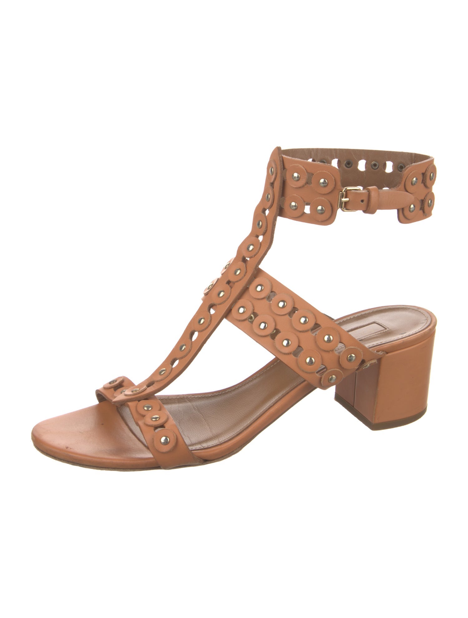 Aquazzura Leather Studded Accents Gladiator Sandals