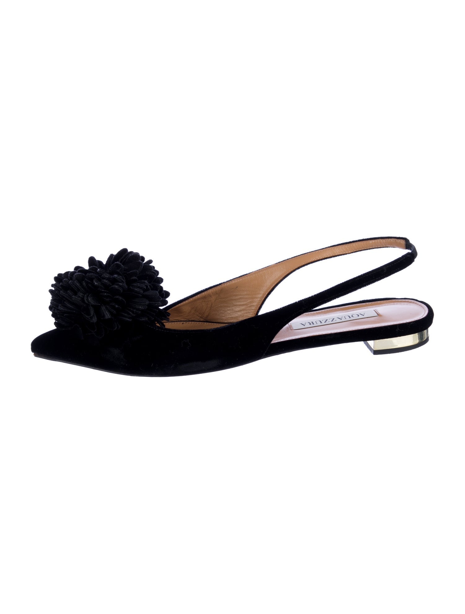 Aquazzura Velvet Slingback Flats