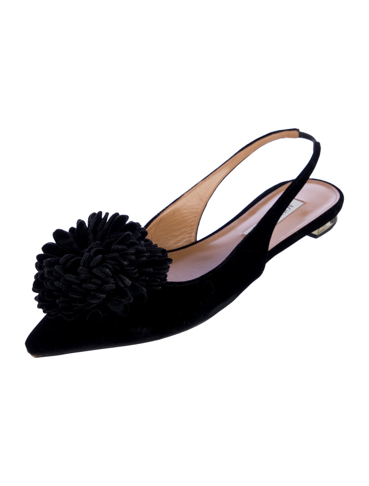 Aquazzura Velvet Slingback Flats