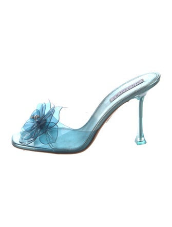 Aquazzura PVC Crystal Embellishments Slides