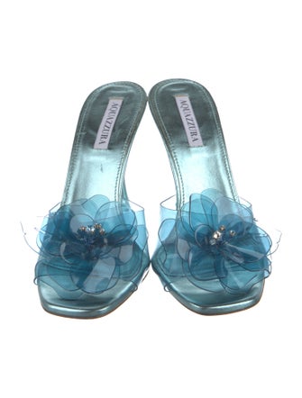 Aquazzura PVC Crystal Embellishments Slides
