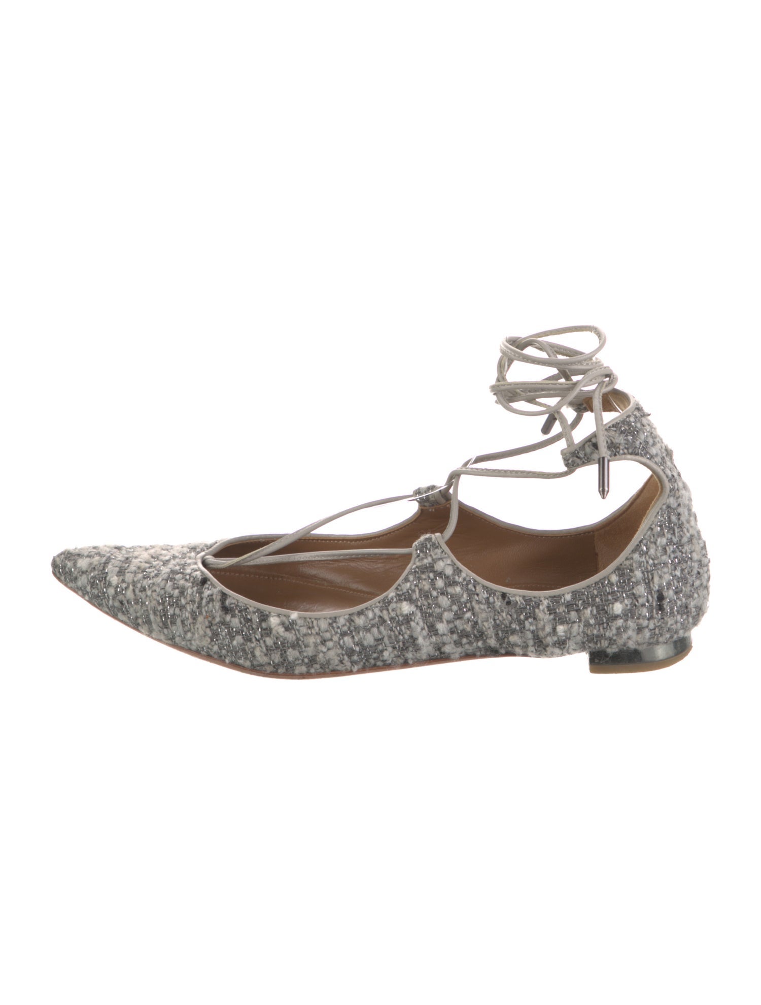 Aquazzura Tweed Ballet Flats
