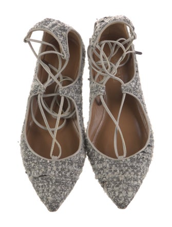Aquazzura Tweed Ballet Flats