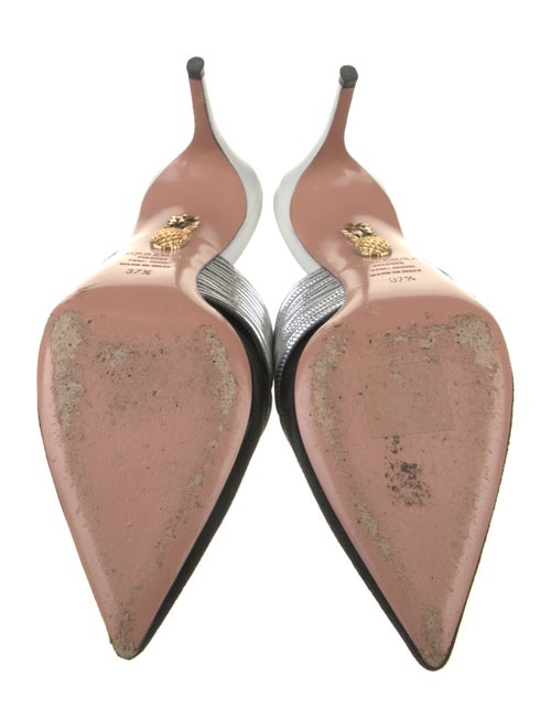 Aquazzura Suede Colorblock Pattern Mules