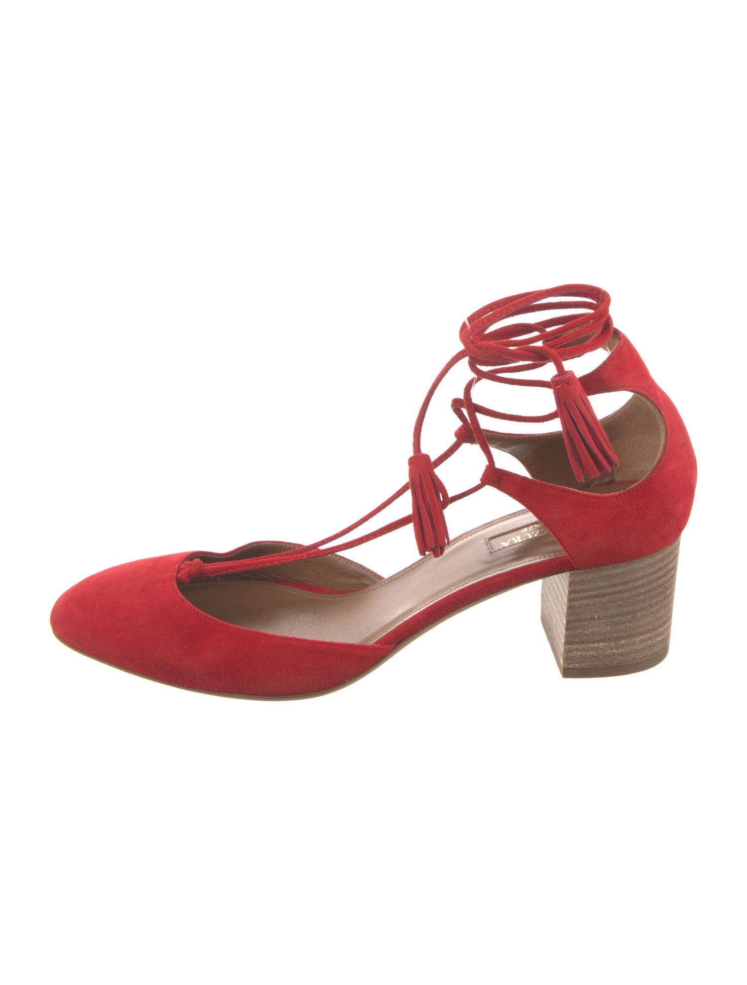 Aquazzura Suede Tassel Accents Pumps