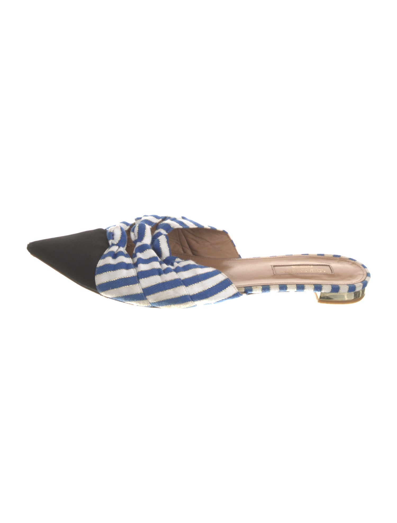 Aquazzura Canvas Striped Mules
