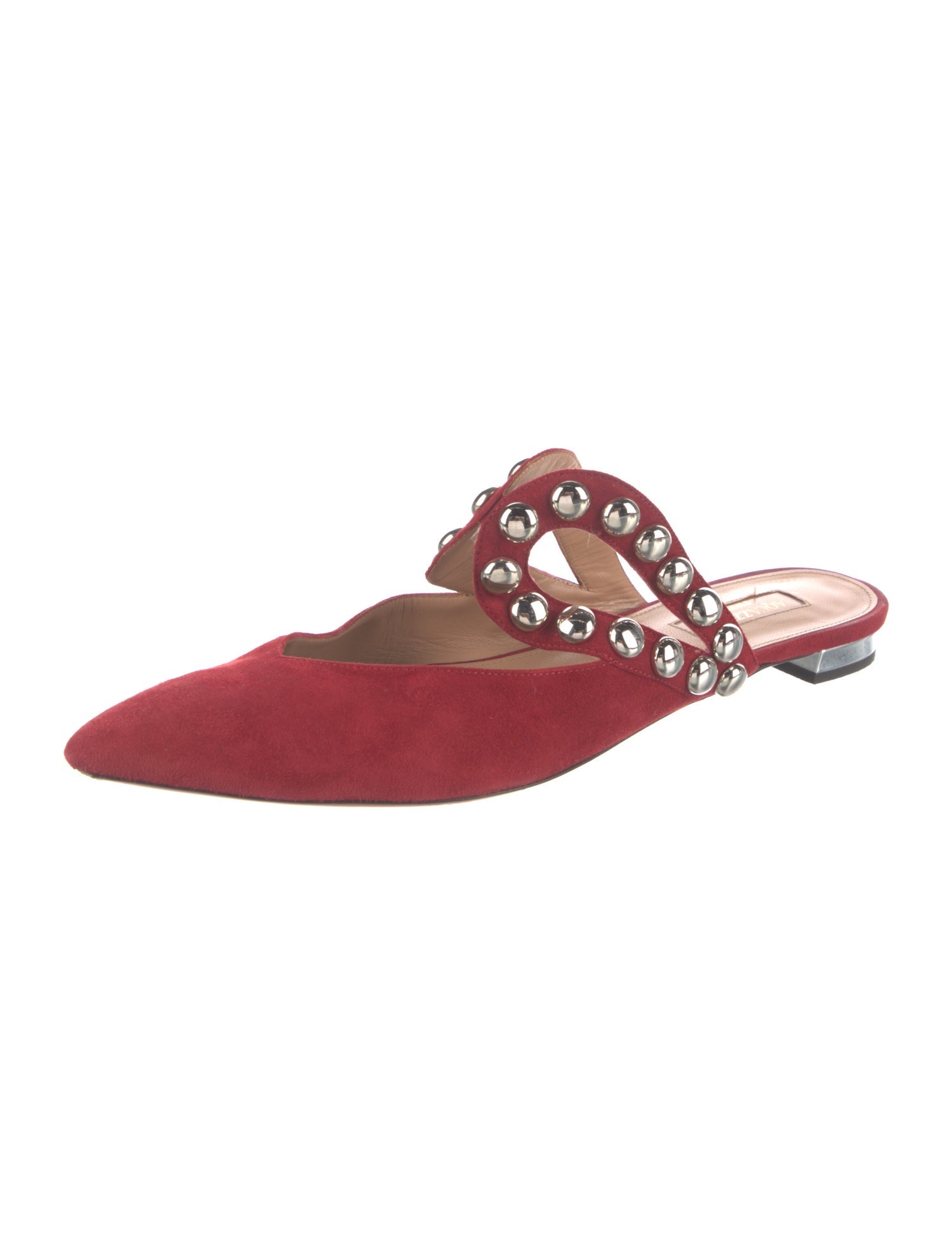 Aquazzura Suede Cutout Accent Mules