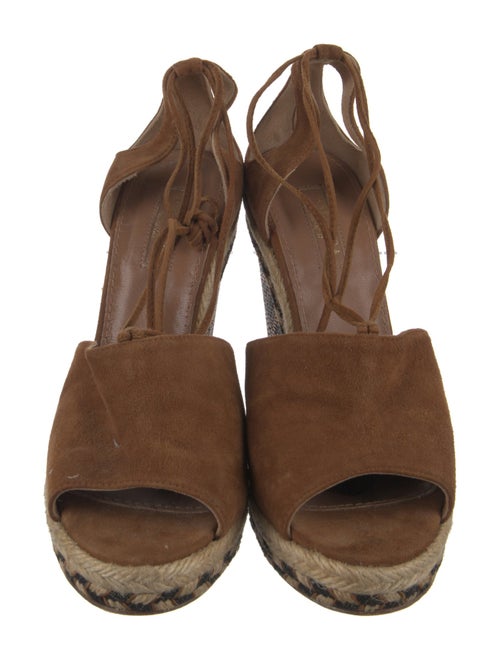 Aquazzura Suede Printed T-Strap Pumps