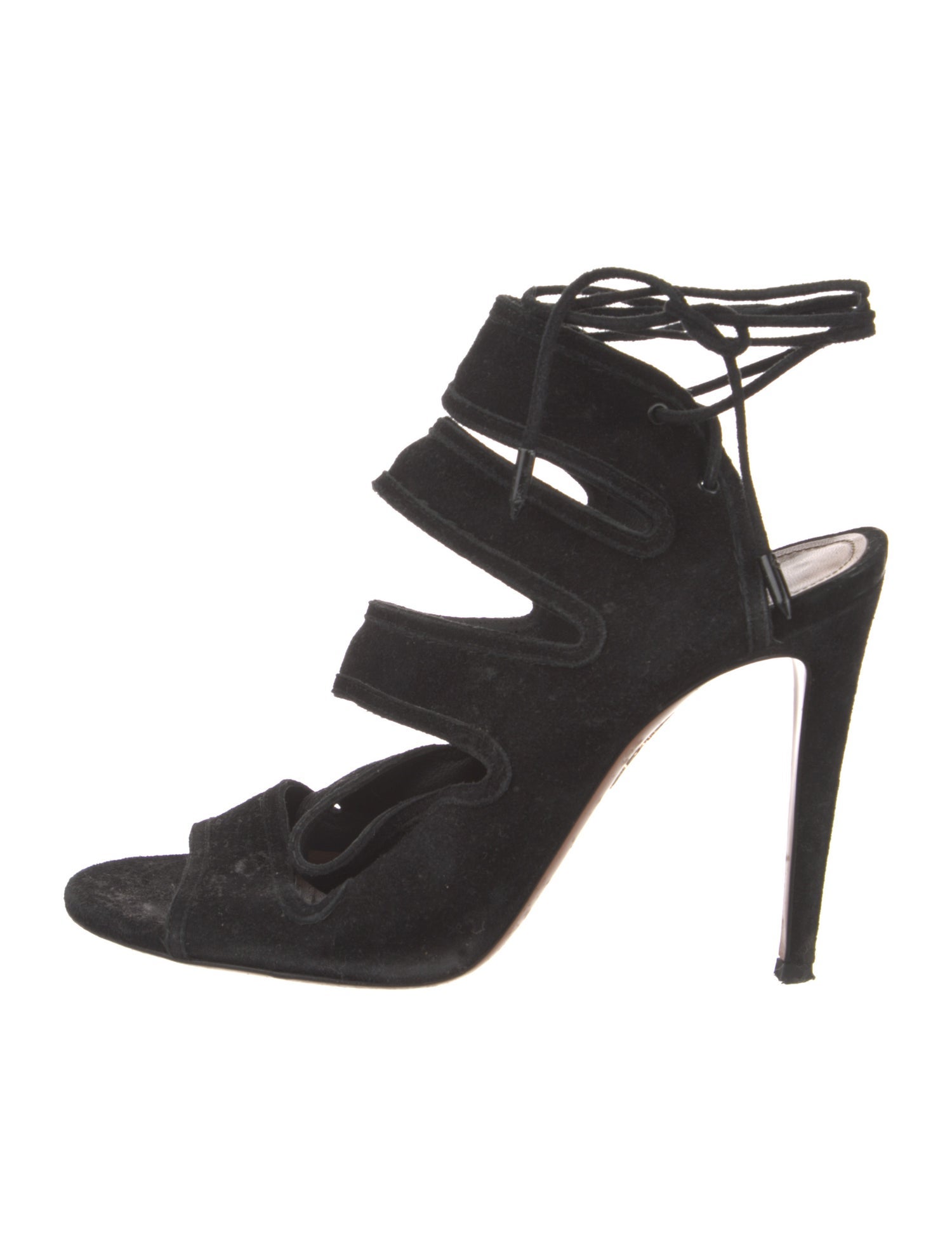 Aquazzura Suede Cutout Accent Sandals