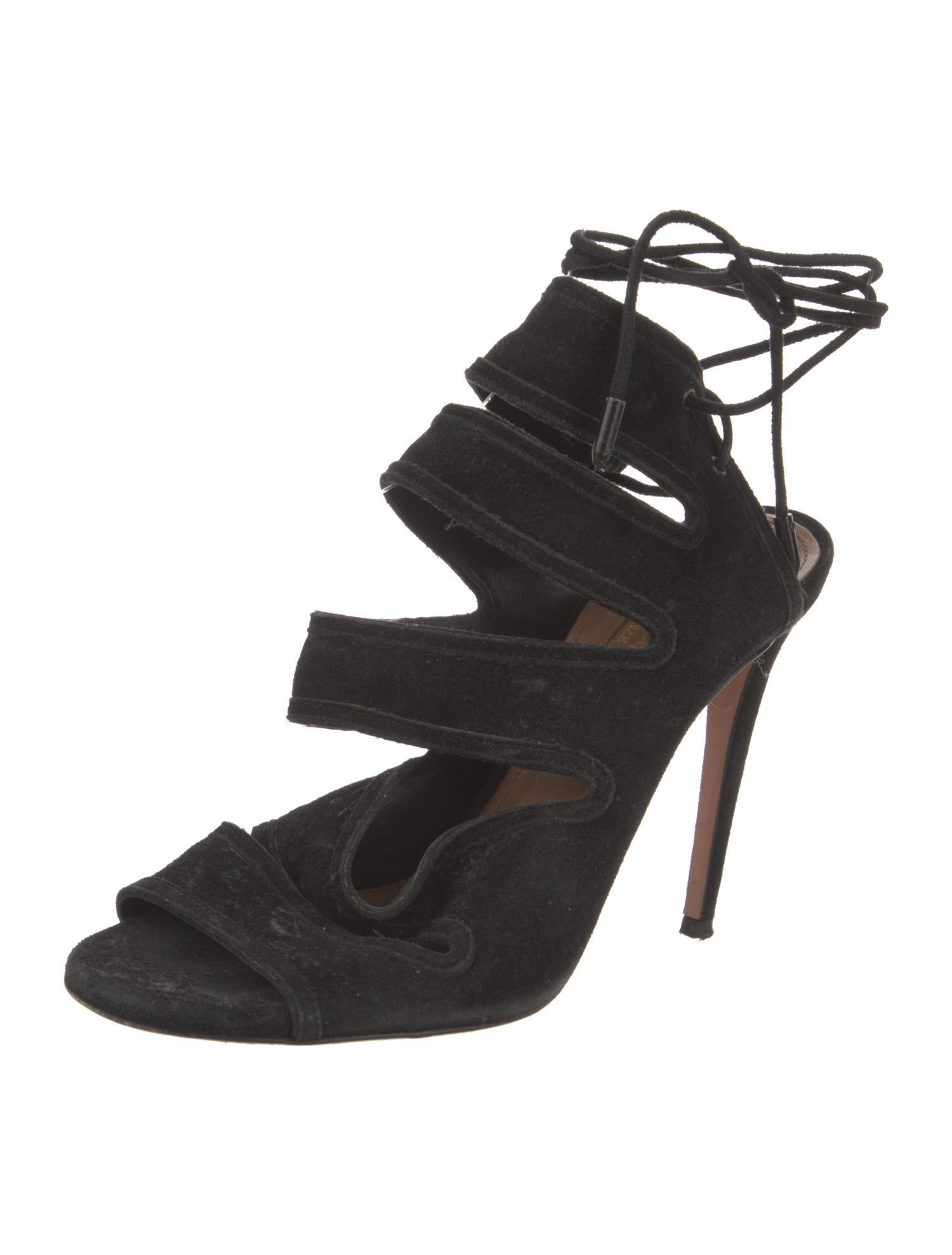 Aquazzura Suede Cutout Accent Sandals