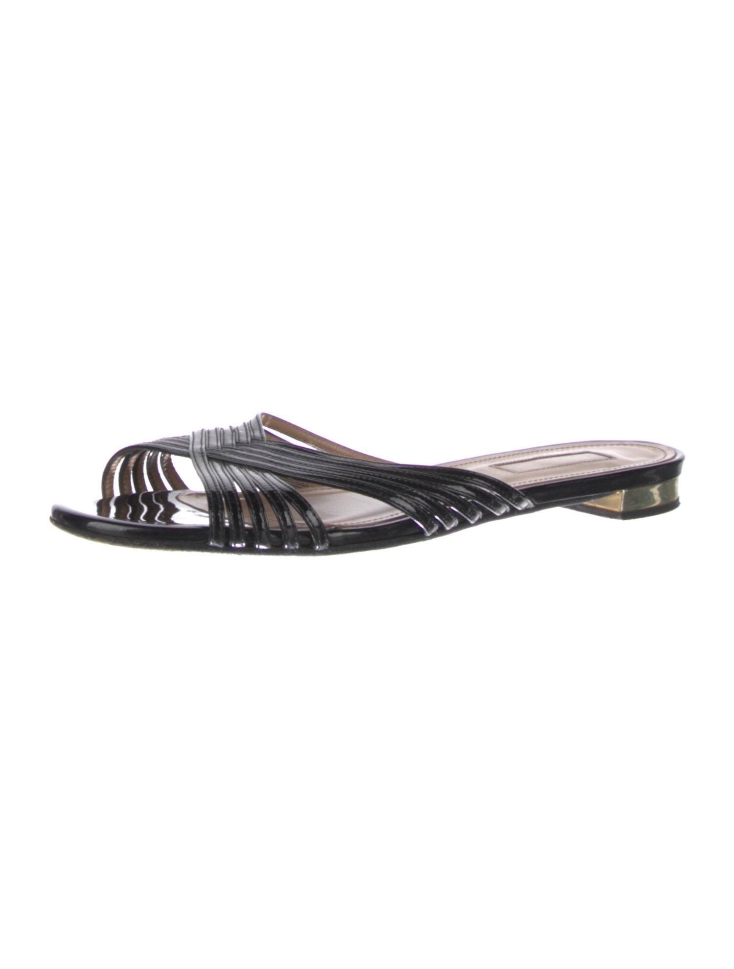 Aquazzura Patent Leather Slides