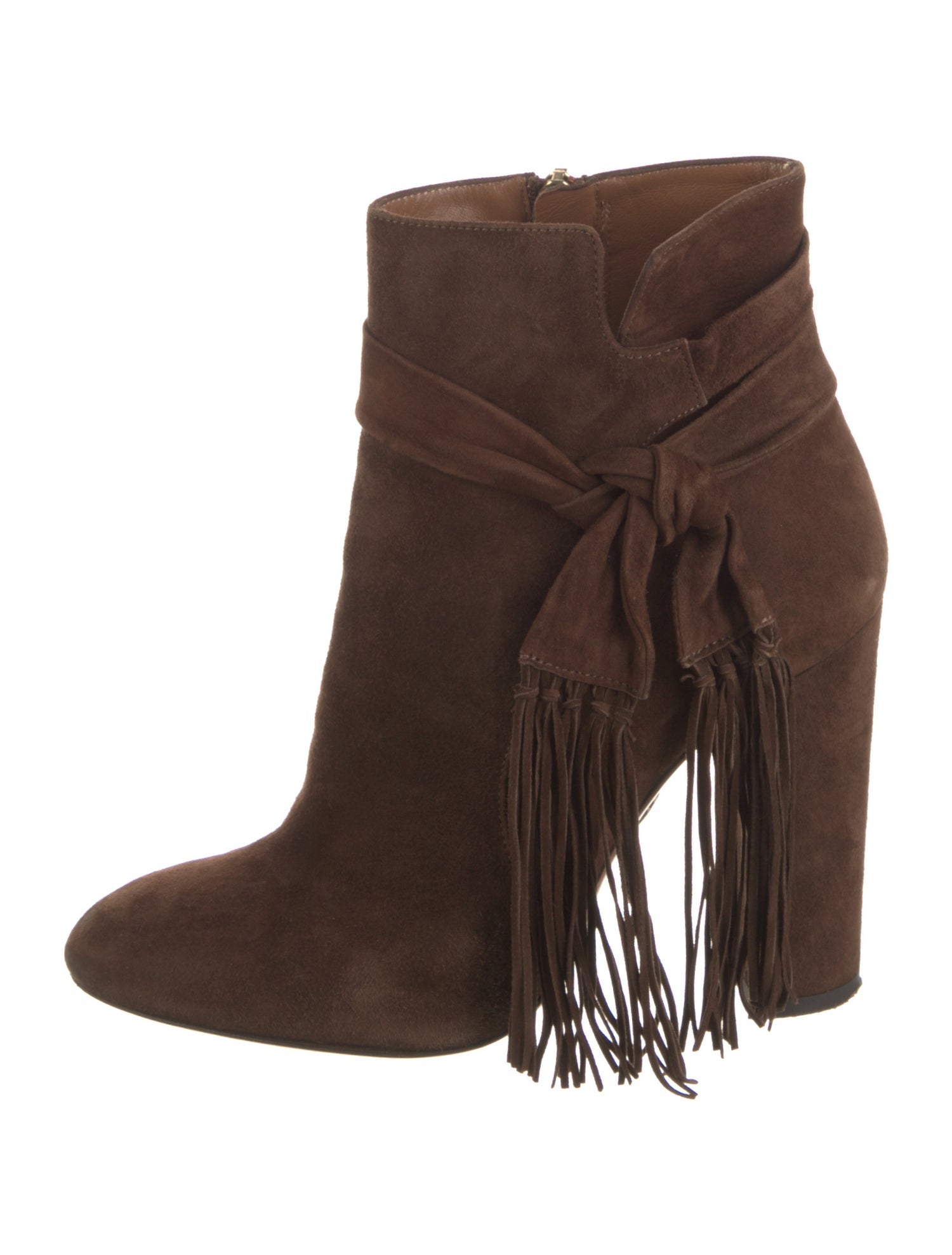 Aquazzura Suede Tassel Accents Boots