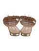 Aquazzura Suede Fringe Trim Accent Slides