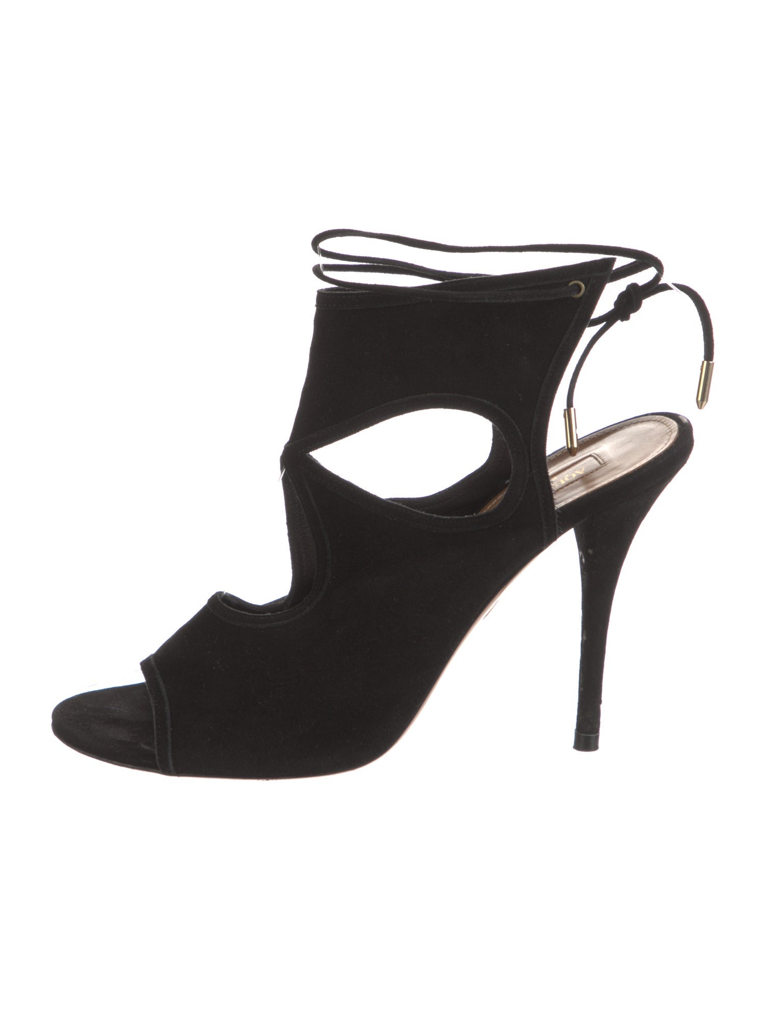 Aquazzura Suede Cutout Accent Sandals