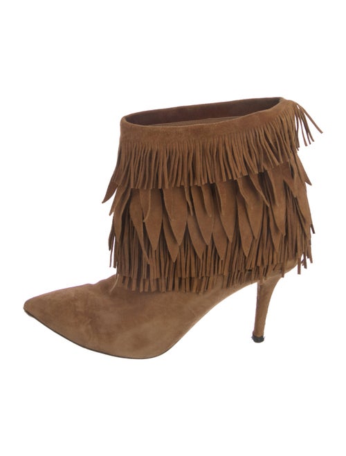 Aquazzura Suede Fringe Trim Accent Boots