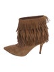 Aquazzura Suede Fringe Trim Accent Boots