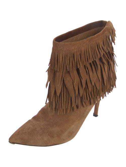 Aquazzura Suede Fringe Trim Accent Boots