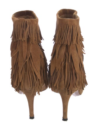 Aquazzura Suede Fringe Trim Accent Boots