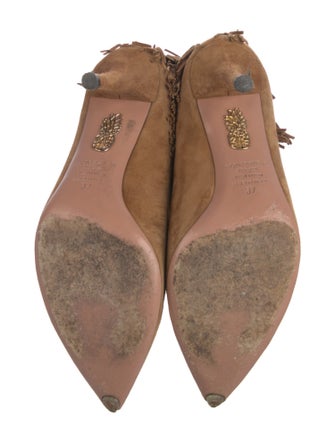 Aquazzura Suede Fringe Trim Accent Boots