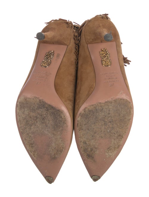 Aquazzura Suede Fringe Trim Accent Boots