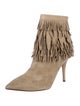 Aquazzura Suede Fringe Trim Accent Boots