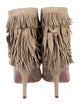Aquazzura Suede Fringe Trim Accent Boots