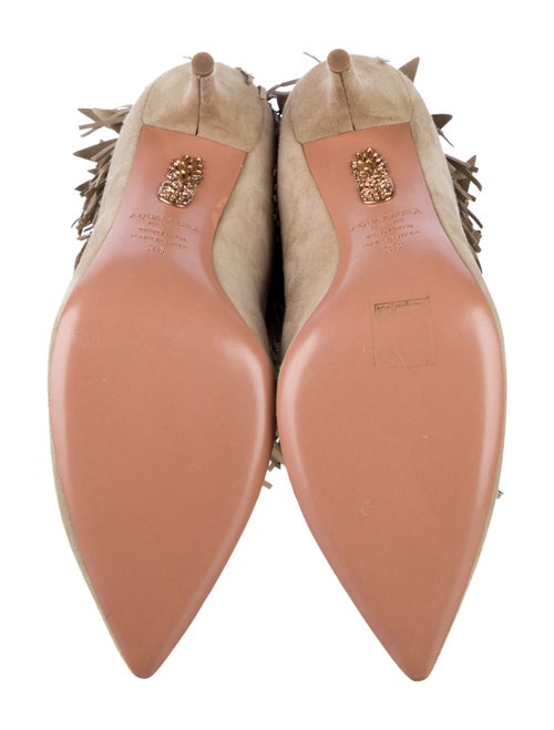 Aquazzura Suede Fringe Trim Accent Boots