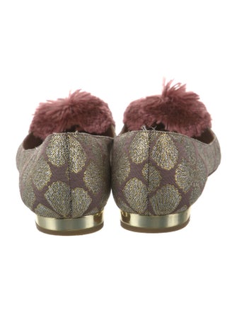 Aquazzura Printed Pom-Pom Embellishments Flats